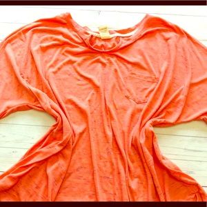 Women's 3X 24W Orange Flecked 3/4 Sleeve Tee
